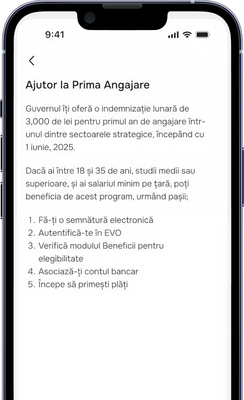 Autentificare în EVO